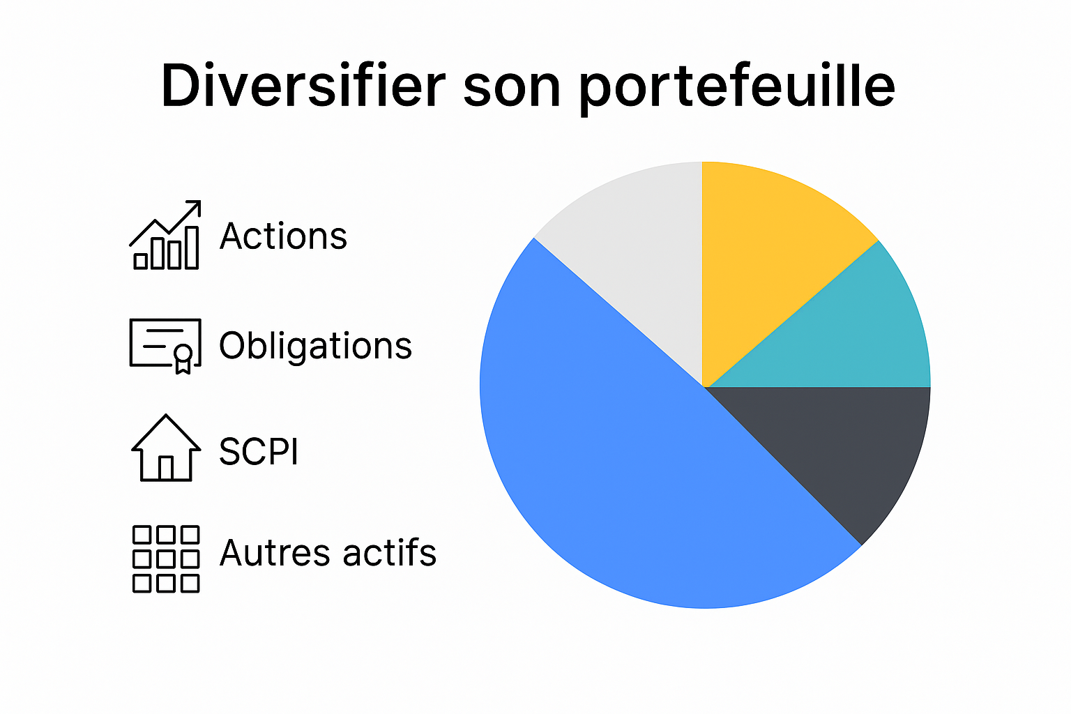 portefeuille-equilibre Diversifier son portefeuille entre actions, obligations, SCPI et actifs alternatifs