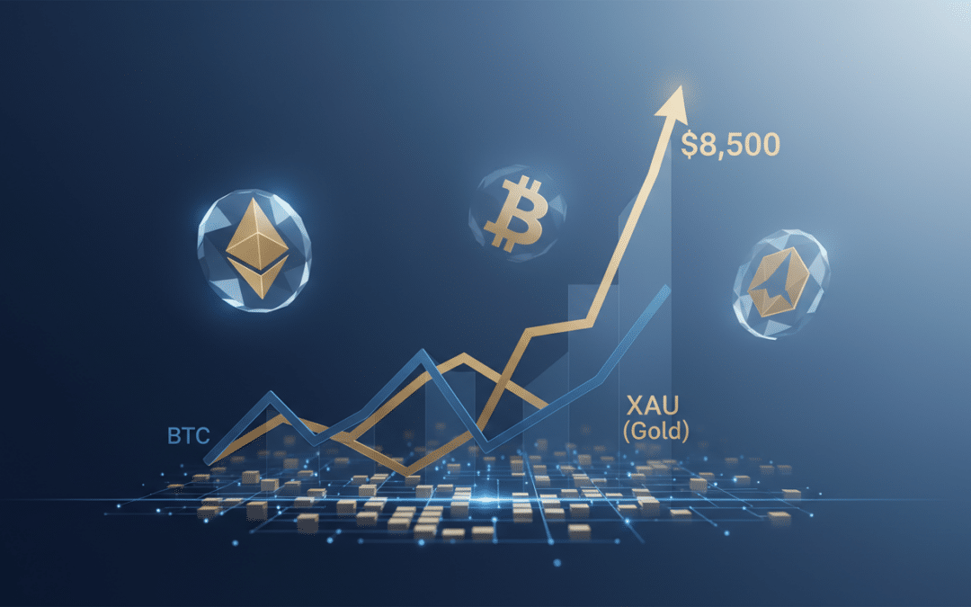 analyse approfondie de jpmorgan révélant que le bitcoin est sous-évalué tandis que le prix de l’or se dirige vers un sommet historique à 8 500 dollars.