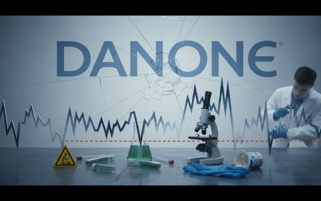 analyse de la performance du titre danone face aux enjeux de sécurité sanitaire et à l'approche de la publication des résultats financiers.